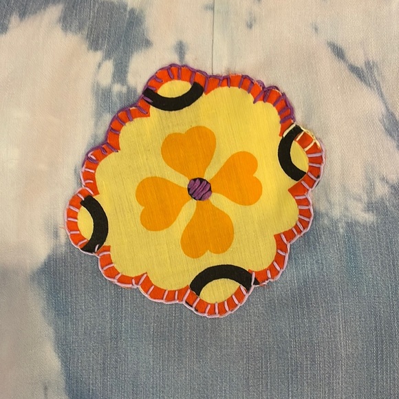 Upcycled F21 Jumper overall cropped hemmed ankle length a-line denim pant - Picture 7 of 16